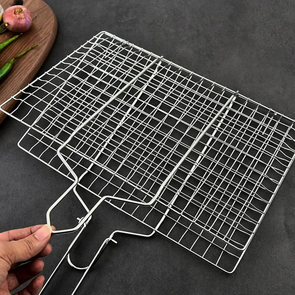 

Stainless Steel Grill Basket Durable Stainless Steel Bbq Mesh Grill Basket for Meat Vegetables Fish Non Stick for Picnic