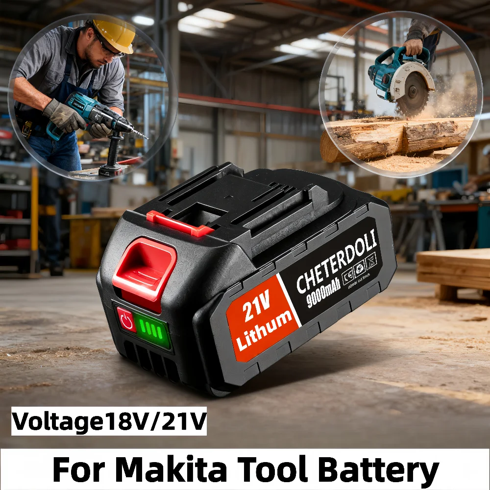 

18650 lithium battery for Makita 21V 18V tools, with a capacity of 3000-9000mAh, compatible with BL1850B BL1840B BL1440 BL1415