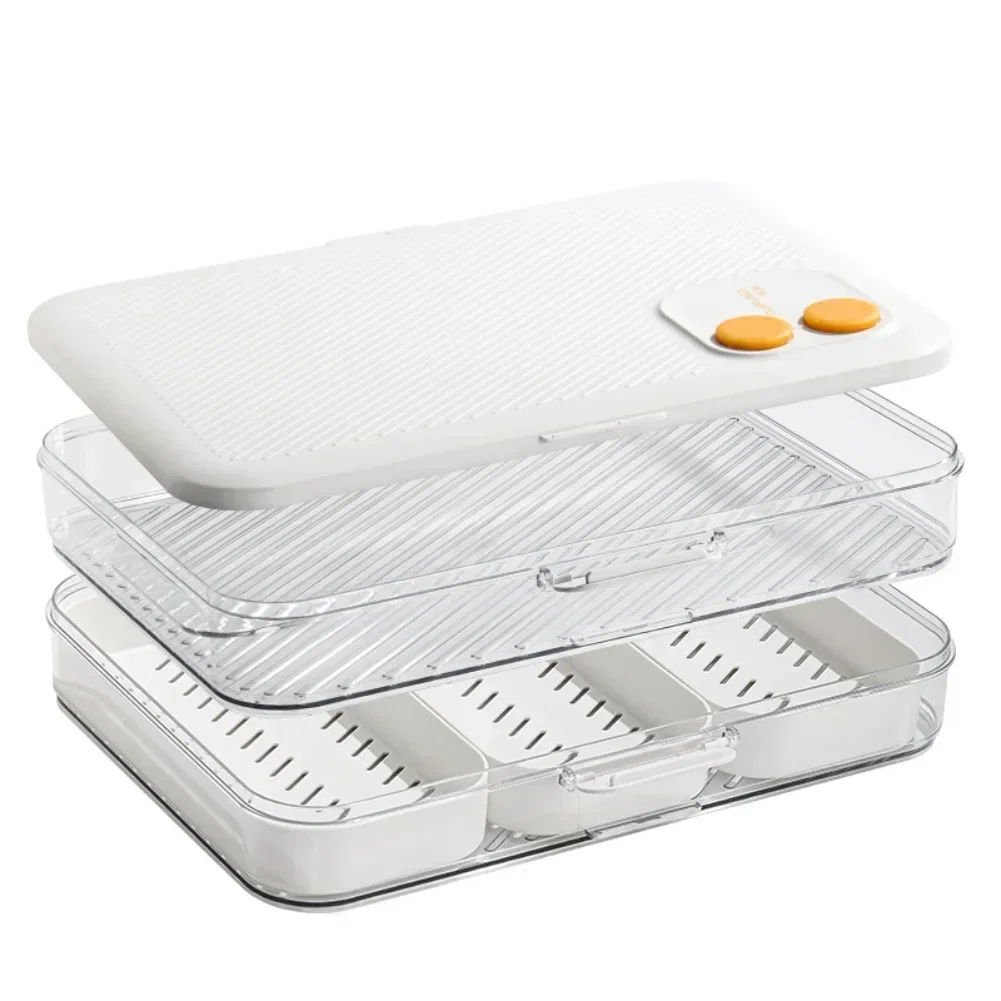 

Double Layer Stackable Food Storage Containers With Airtight Seal For Dumplings And Snacks Kitchen Organizer Box