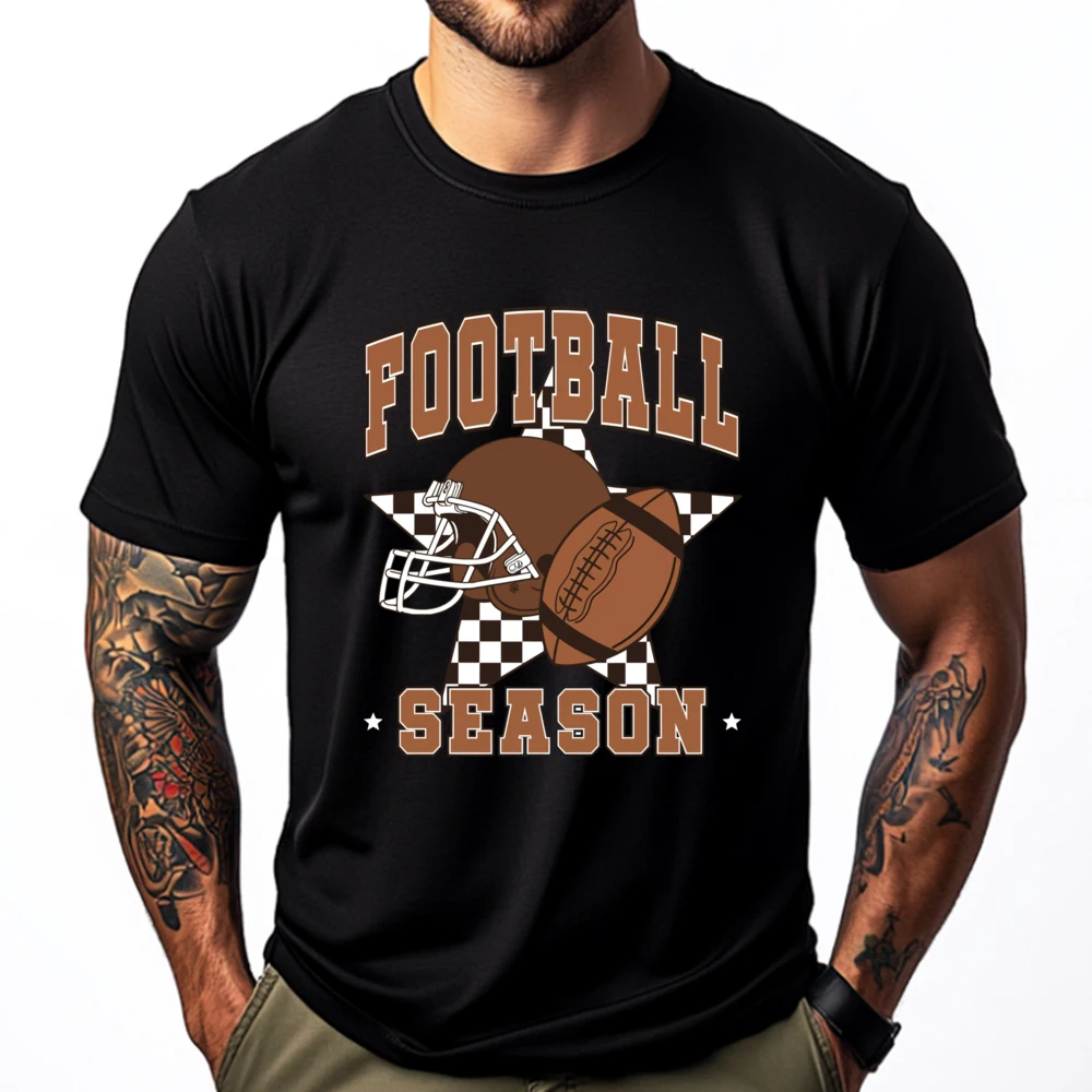 

Coquette Bow American Football Player Touchdown Season Black Graphic Tees Youth Original Mens T-Shirts Happy New Years