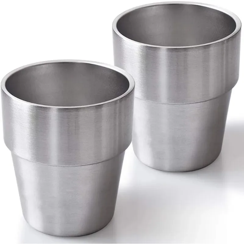 10 Oz / 300 ml Metallbecher, Edelstahlbecher, doppelwandiger Trinkbecher für Grillabende/Zuhause/Büro/Party/Fahren – 1 Stück