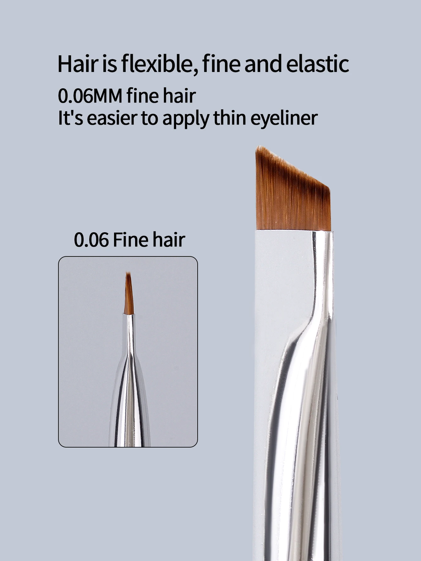 2本の超極細刃アイライナーブラシ、目と顔の細部まで、目の下のブラシ、眉毛ブラシ、ポータブルメイクブラシツール