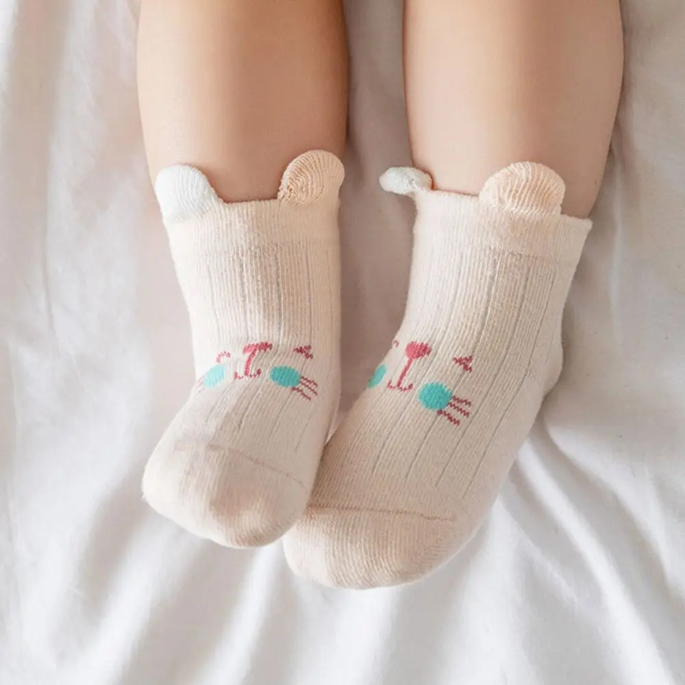 8Pairs الدب آذان الطفل الجوارب القطنية تنفس القط أرنب دارى قصيرة أنبوب الجوارب لطيف الخريف الربيع الأطفال الكرتون الجوارب #4