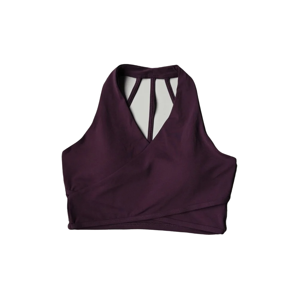 Comfortable Seamless Sport Yoga Bra Cross Beauty Back Crop Top V Neck Vest Wireless Shockproof Padded Bra Running