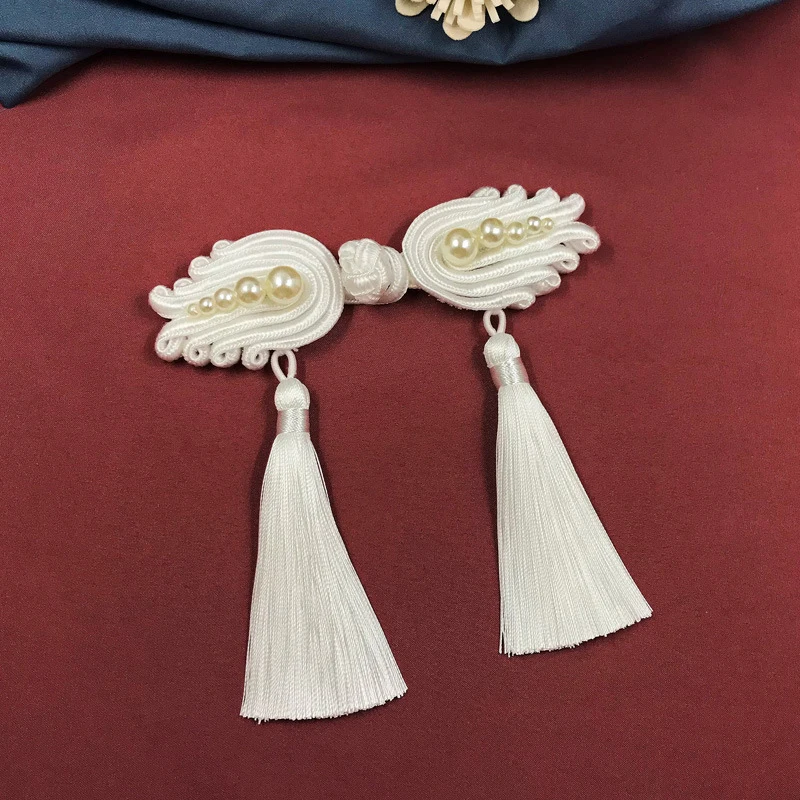 

5pair Handmade Chinese Frog Closure Tassel buttons Knot Cheongsam Traditional Handcraft Accessories button