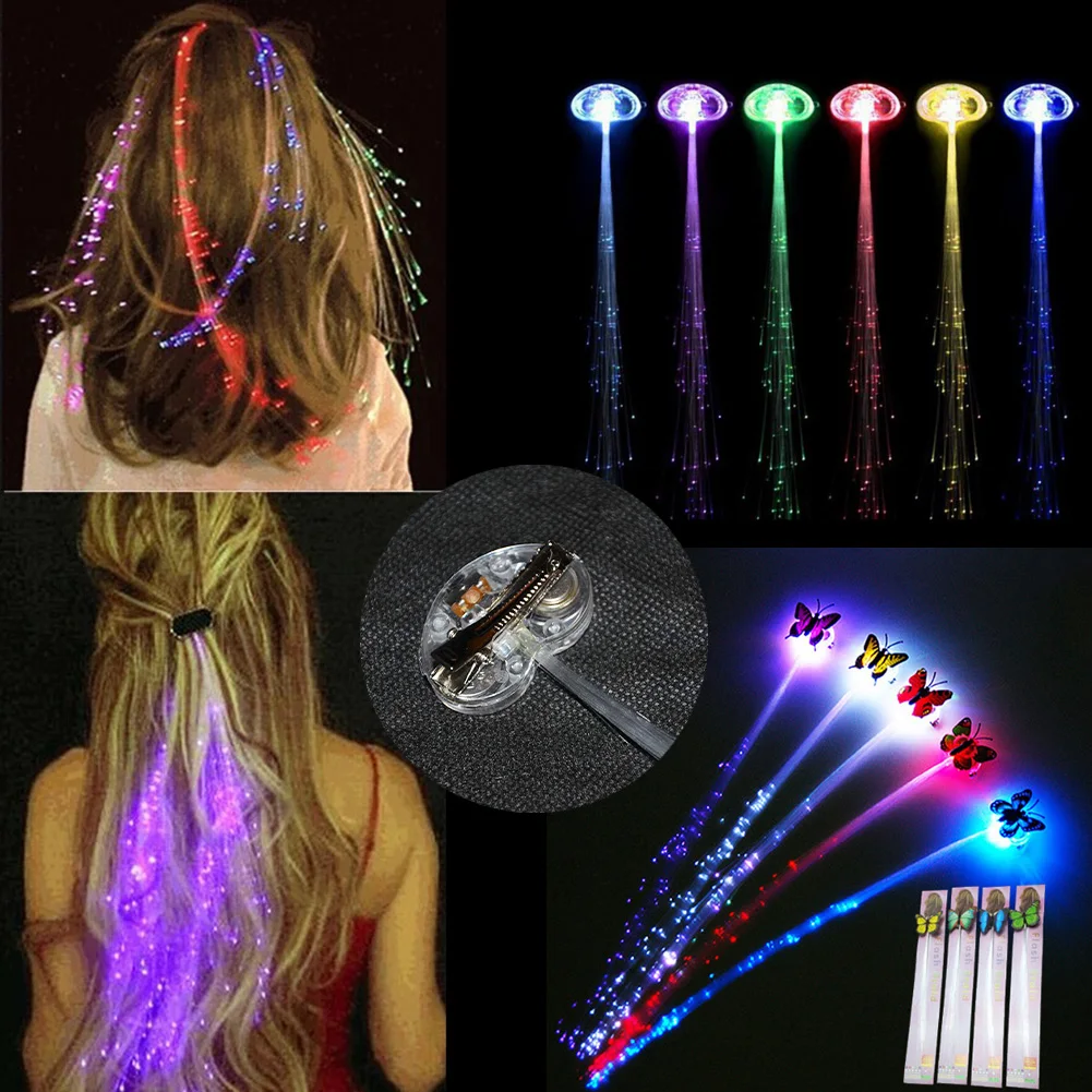 1Pc LED Glowing Flash Wigs Hair Braided Clip Hairpin Colorful Luminous Tresses Wedding Baby Shower Gifts Birthday Party Decor