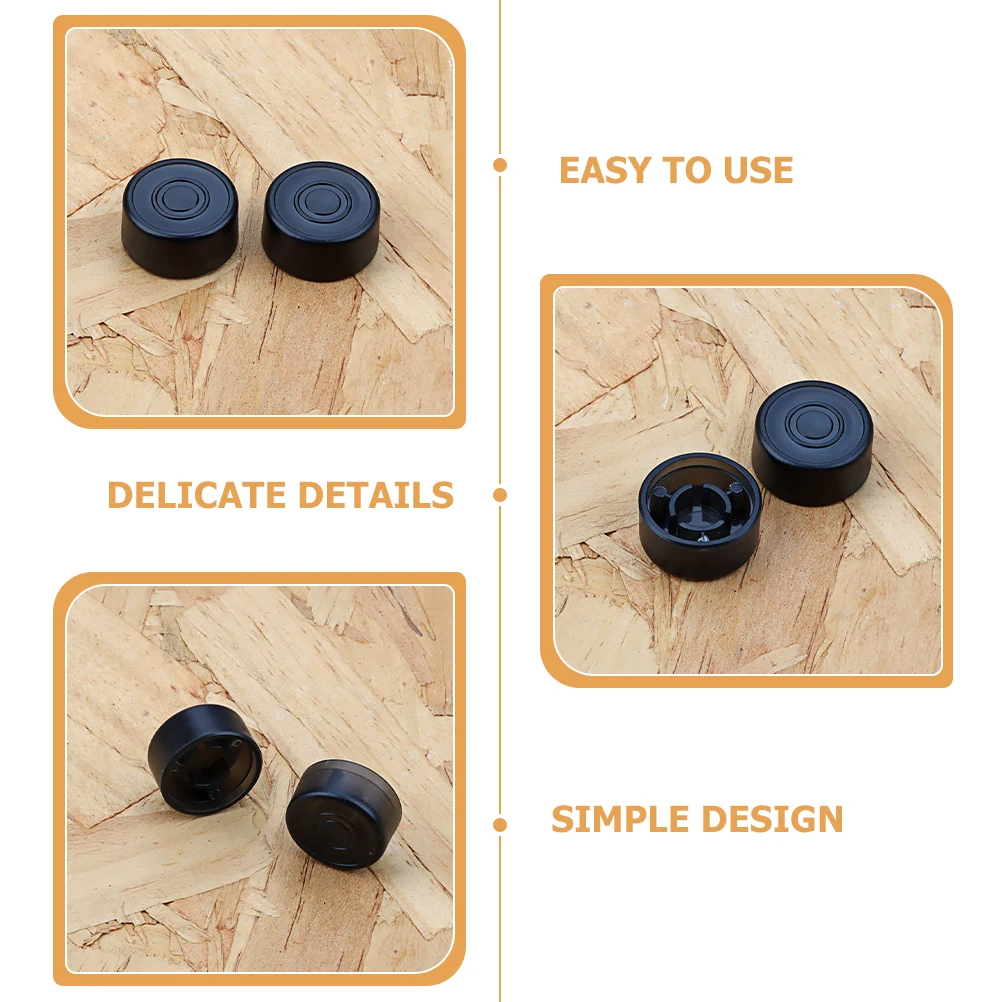 

Foot Effect Button Pads Pedal Footswitch Topper Guitar Caps Black Plastic Knobs