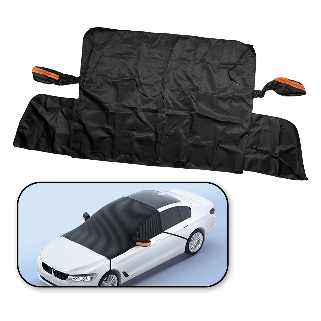 

Магнитный чехол для лобового стекла автомобиля, снега, солнцезащитный козырек от пыли, мороза, наружная защита, черная ткань Оксфорд