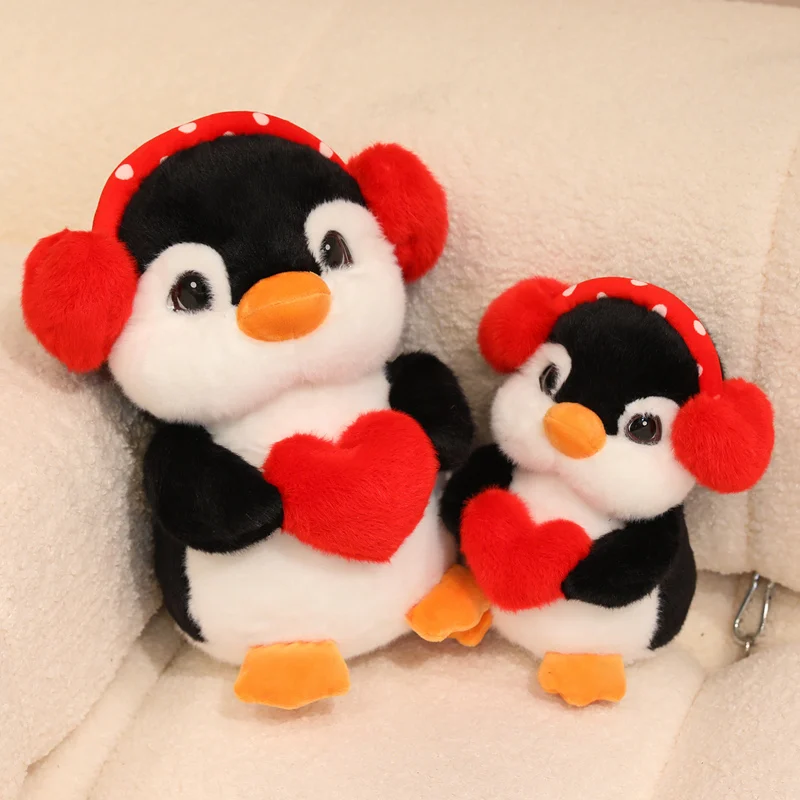 

22-30cm Cute Penguin Wear Earphones Plushies Doll Cartoon Anime Stuffed Animal Soft Kids Toys for Girls Boys Xmas Presents