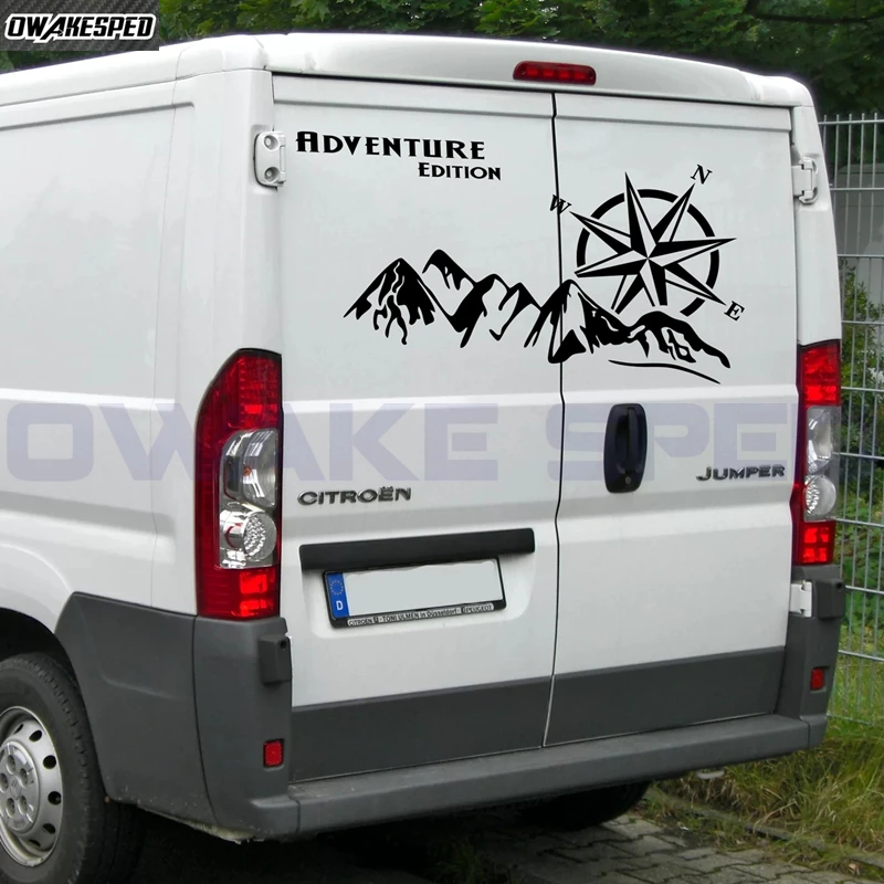 Pegatinas para carrocería de coche, calcomanías de montaña a rayas para Boxer, Citroen Jumper Ducato Master Trafic Van Camper, autocaravana, accesorios de sintonización
