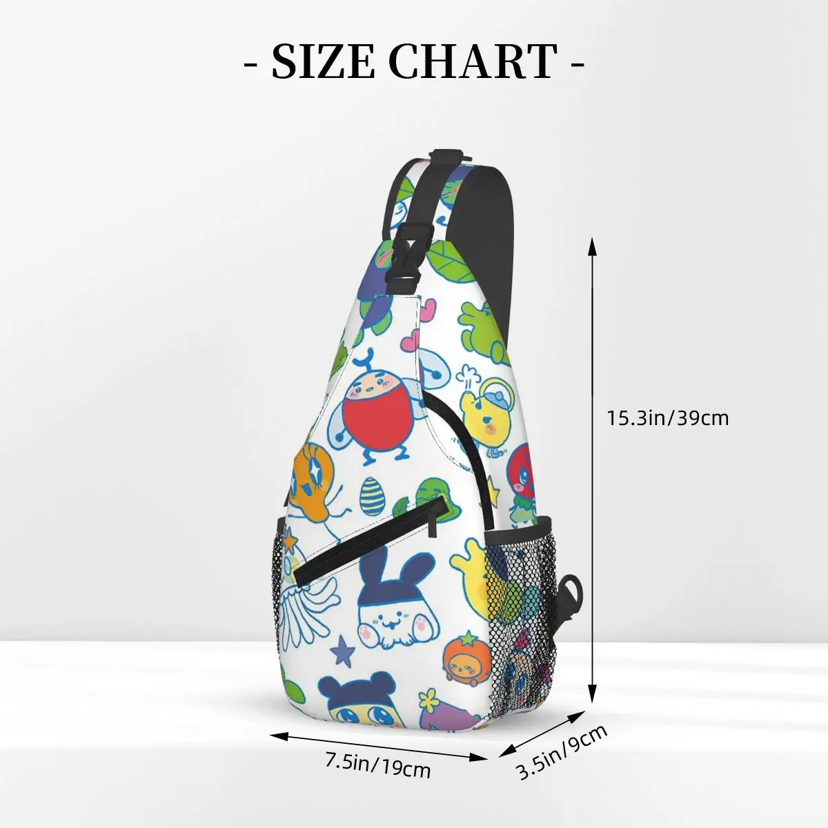 Tamagotchi Friends Chest Bag Men Sling Crossbody Backpack Chest Bag Travel Hiking Daypack Shoulder Bag