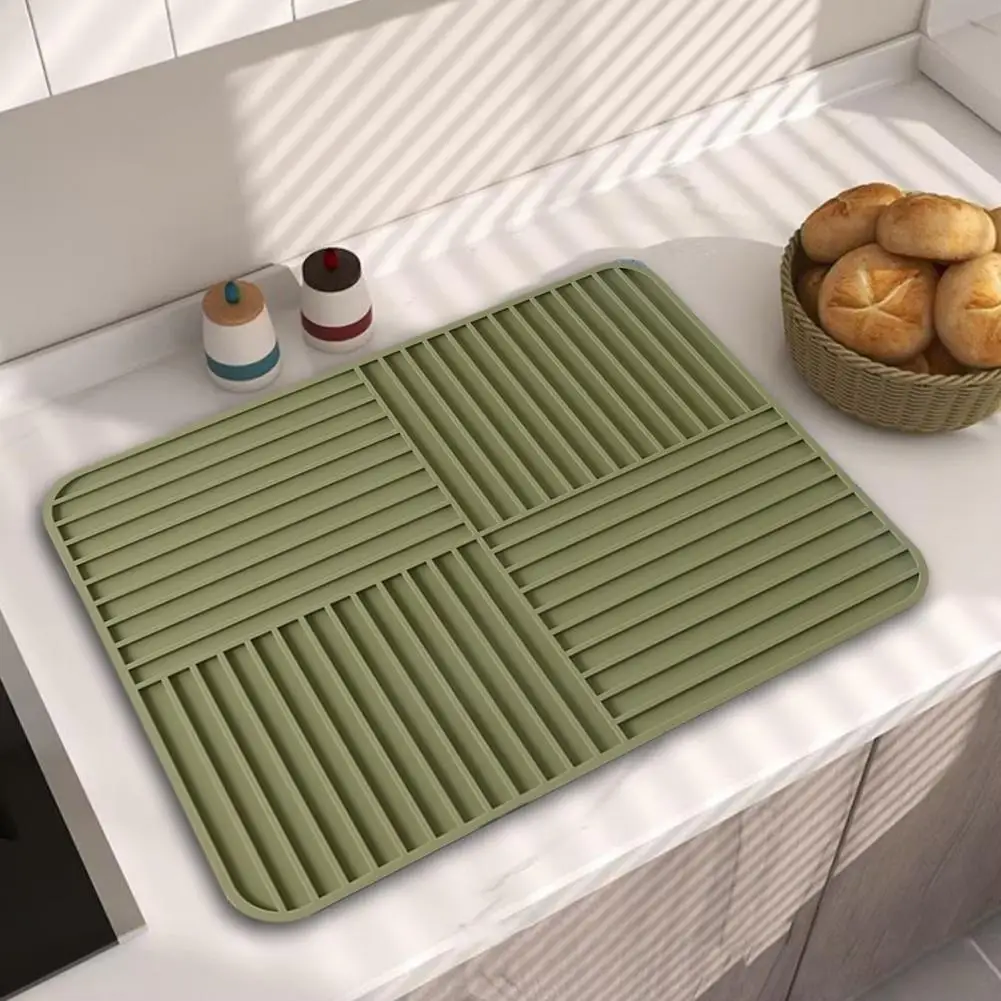 حصيرة تجفيف أطباق سيليكون قابلة للطي للمنزل ، لوح تصريف موفر للمساحة ، حصائر مانعة للإنزلاق للمطبخ ، أدوات طاولة متعددة الوظائف