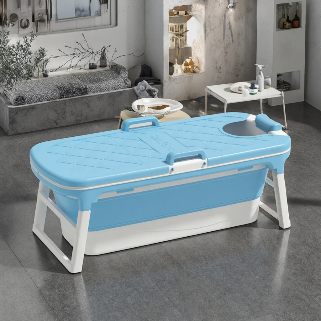 

Children Swimming Pool Large Plastic Folding Freestanding Barrel Bath Foldable Bathtub for Adults