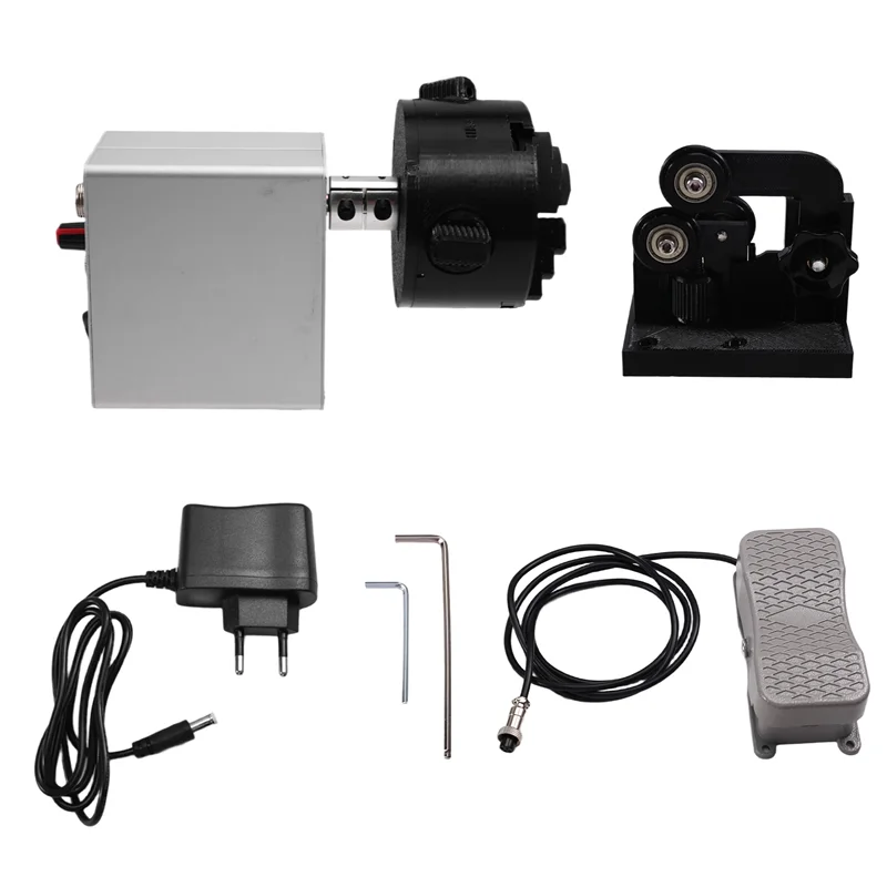 AK25-Electric Fishing Rod Repair Kits DIY Fishing Rod Modification Accessories With Pedal Rotating Gluing Machine EU Plug