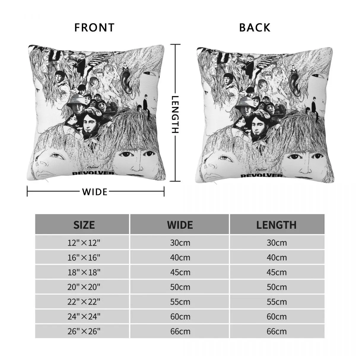 Revolver Album Square Pillowcase Polyester Linen Velvet Creative Zip Decor Throw Pillow Case Sofa Seater Cushion Cover 45x45