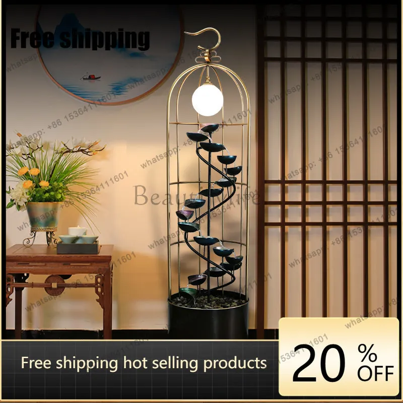 Simple and modern new Chinese living room home decoration, light luxury water ornament