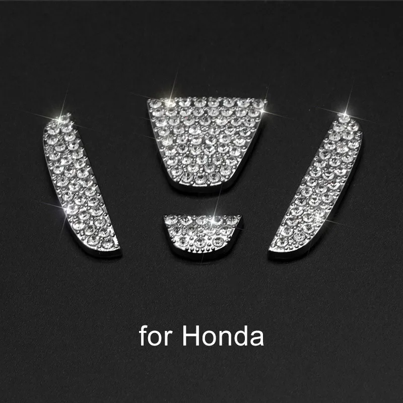 Bling Steering Wheel Emblem Sticker Crystal Decal Accessories Decoration for Toyota, for Honda, for Hyundai