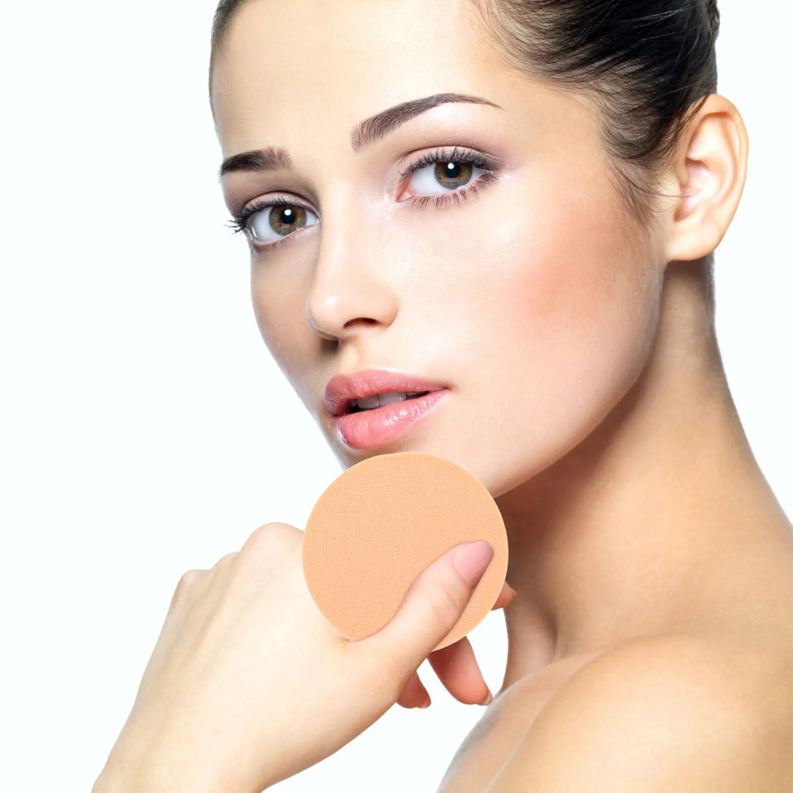 24Pcs Skin-Friendly Makeup Sponge Set Eco-Friendly Facial Cleaning Sponge Round Powder Puff Portable Absorbent Makeup Removal
