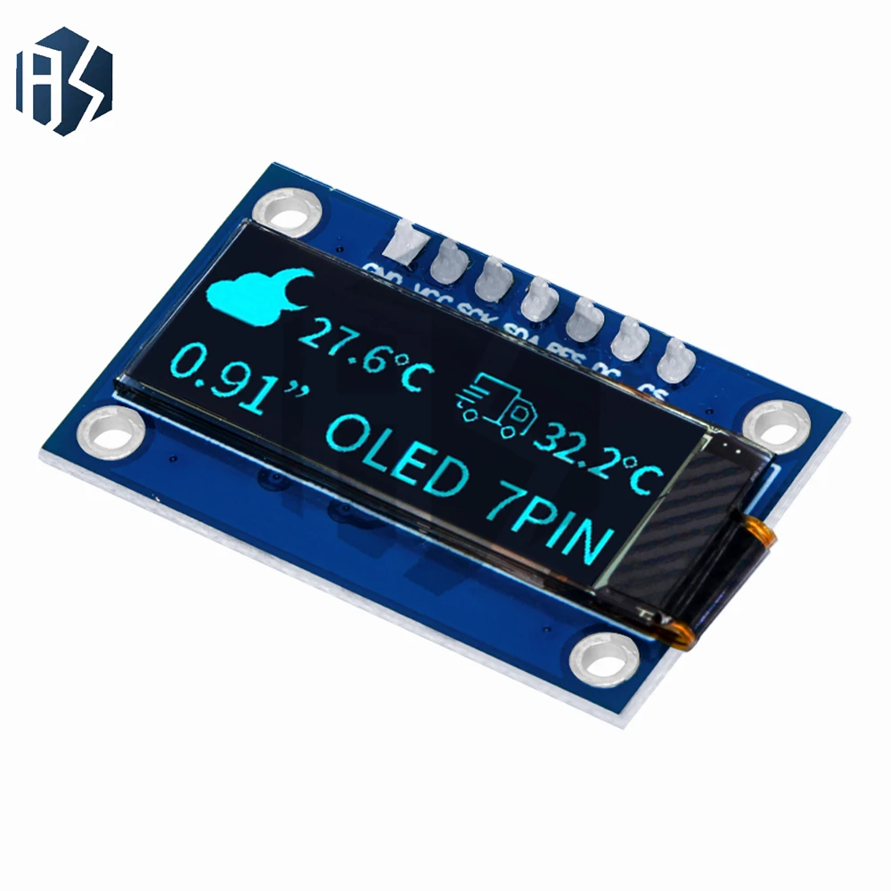 SSD1306 7PIN 0.91 pouces 128x32 SPI Module OLED 0.91 "Module d'affichage OLED blanc bleu carte d'écran OLED pour Arduino