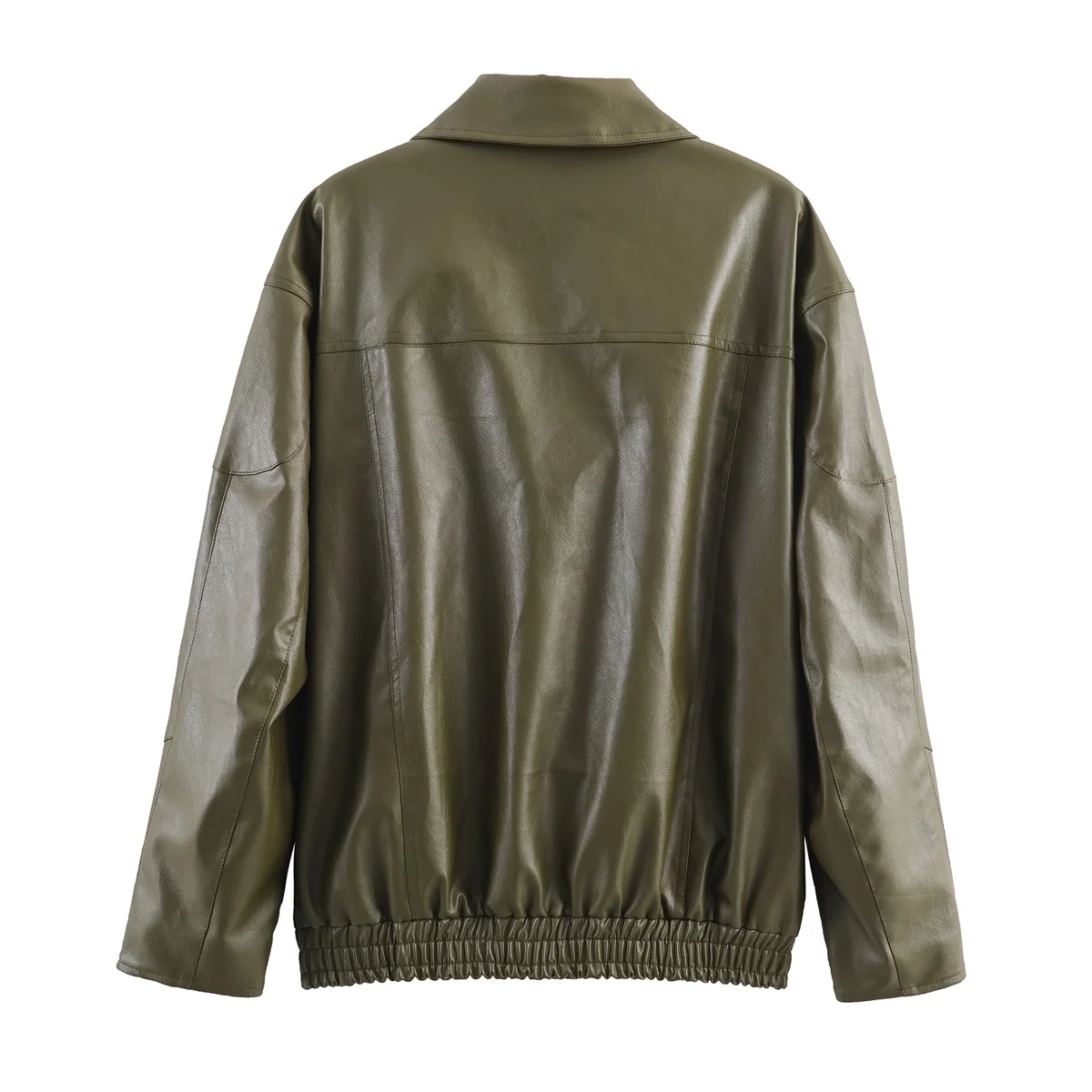 Jaqueta Solta de Couro PU Feminina da Moda para Outono Inverno - Nova Coleção Casual Streetwear para Blogueiras em Fibra de Poliéster