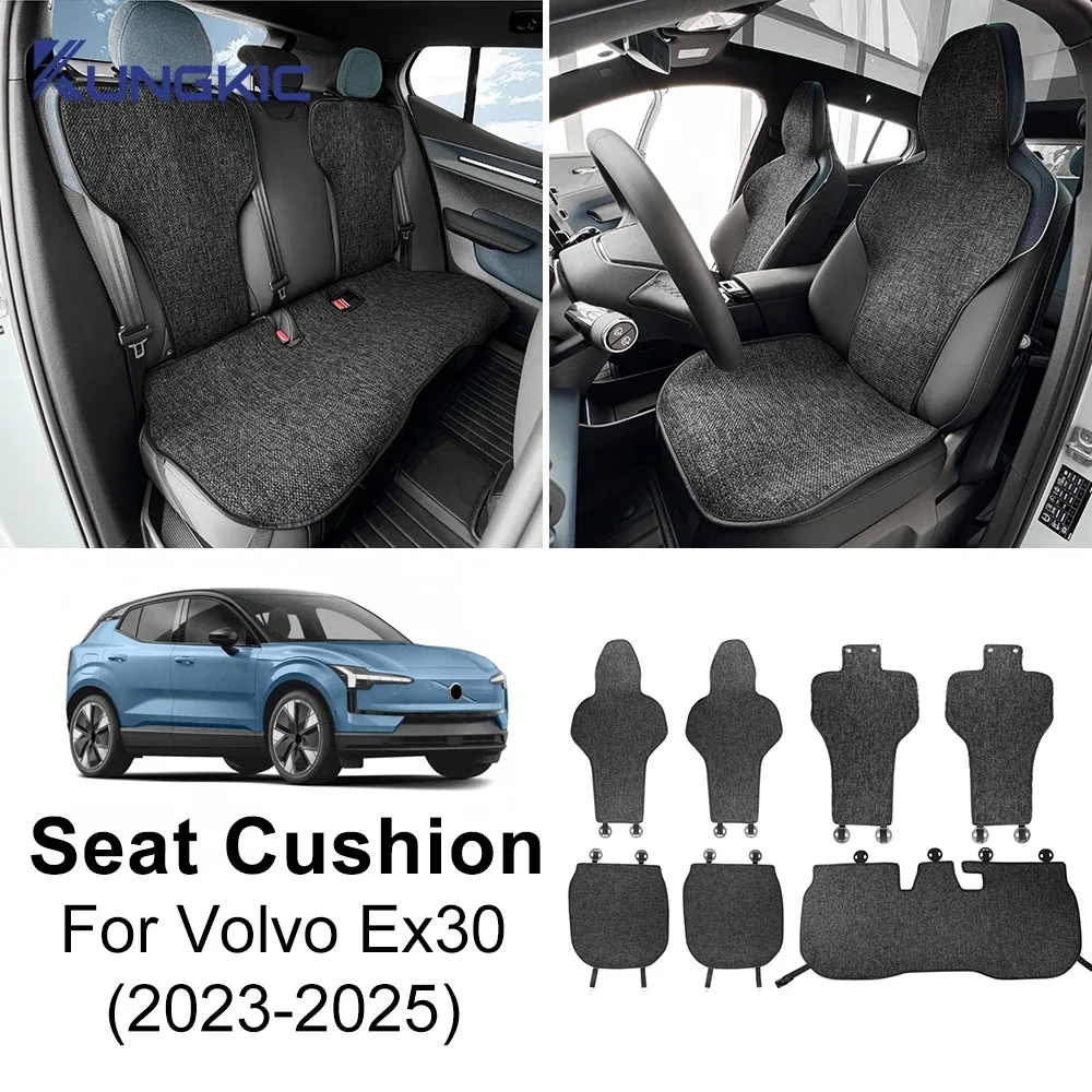 For Volvo EX30 2023 2024 2025 Breathable Linen Four Seasons Car Seat Cushion Protect Mat Seat Pad Accessories