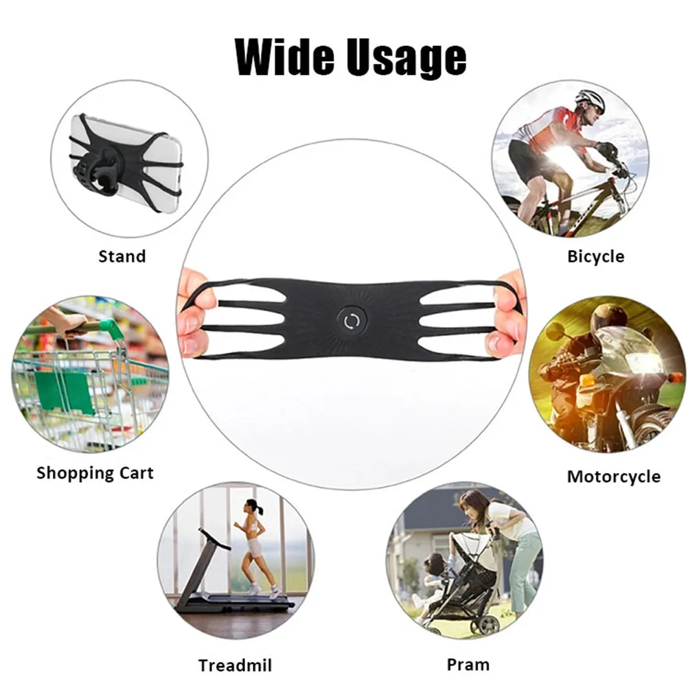 Universele Siliconen Fietshouder Verwijderbare Schokbestendige Draaibare Motorfiets Mount Stuur Telefoonhouder Fietsaccessoire