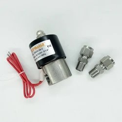 Free Shipping Stainless Steel Water Electric Solenoid Valve FKM 2S025-08 w SKTPC Stainless Steel Fittings