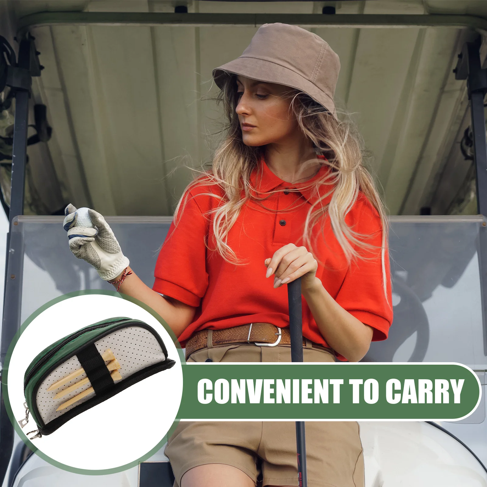 حقيبة تخزين كرة التنس المحمولة، حقيبة كرة الجولف، منظم الخصر الرياضي الصغير مع أكياس تخزين الكرات بإبزيم سحاب #2