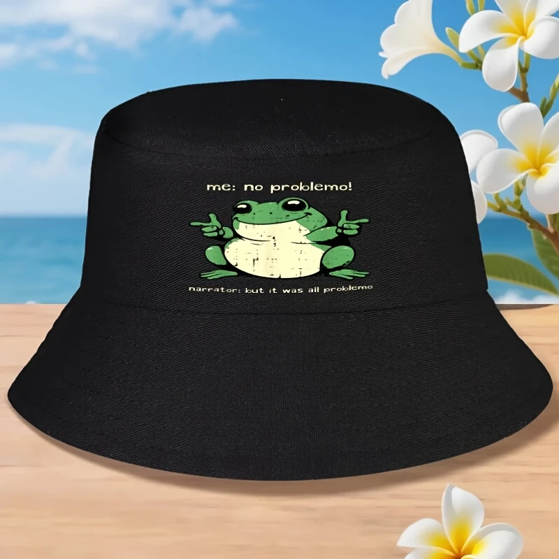 chapeu-bucket-engracado-frog-me-no-problemo-sapo-sarcastico-unissex-adequado-para-homens-e-mulheres-acessorio-de-humor-lavavel-a-maquina-para-festas
