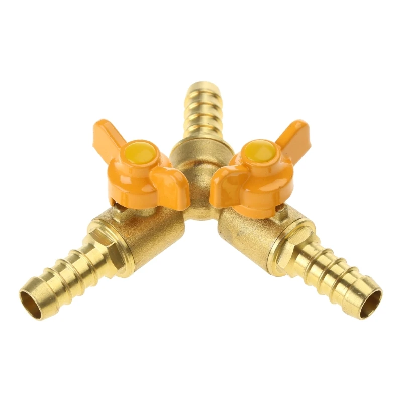 3-Way Balls Valves Y Splitter Brass Connection Multipurpose Brass Connector