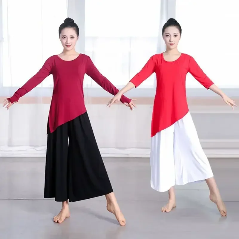 Dance suit, wide-leg pants suit, women's dance top, adult square dance body practice  women's source factory supply