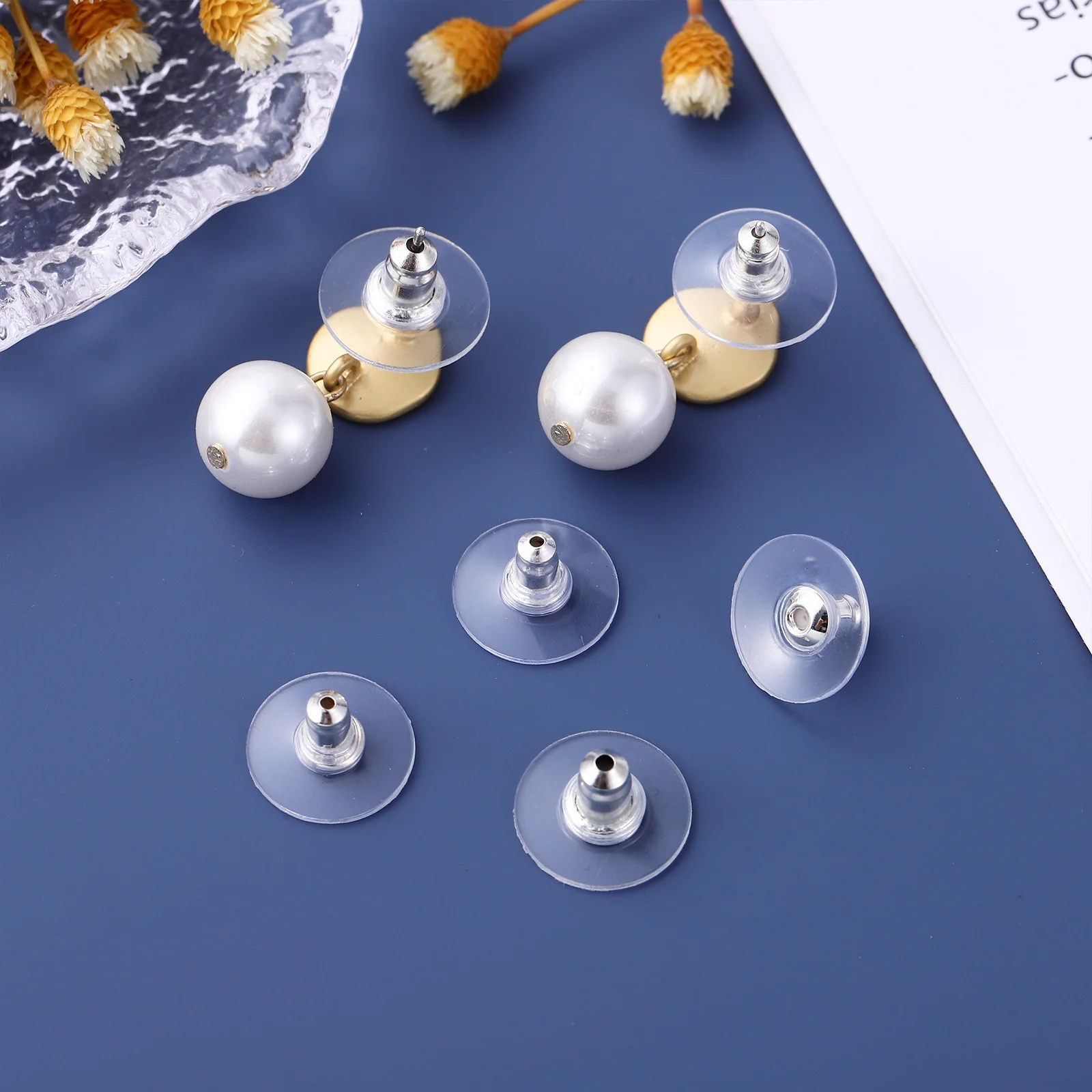 

6Pcs Silicone Earring Backs Pierced Locking Stopper Clear Replacement Comfortable Secure Fit for Stud Earrings Accessories