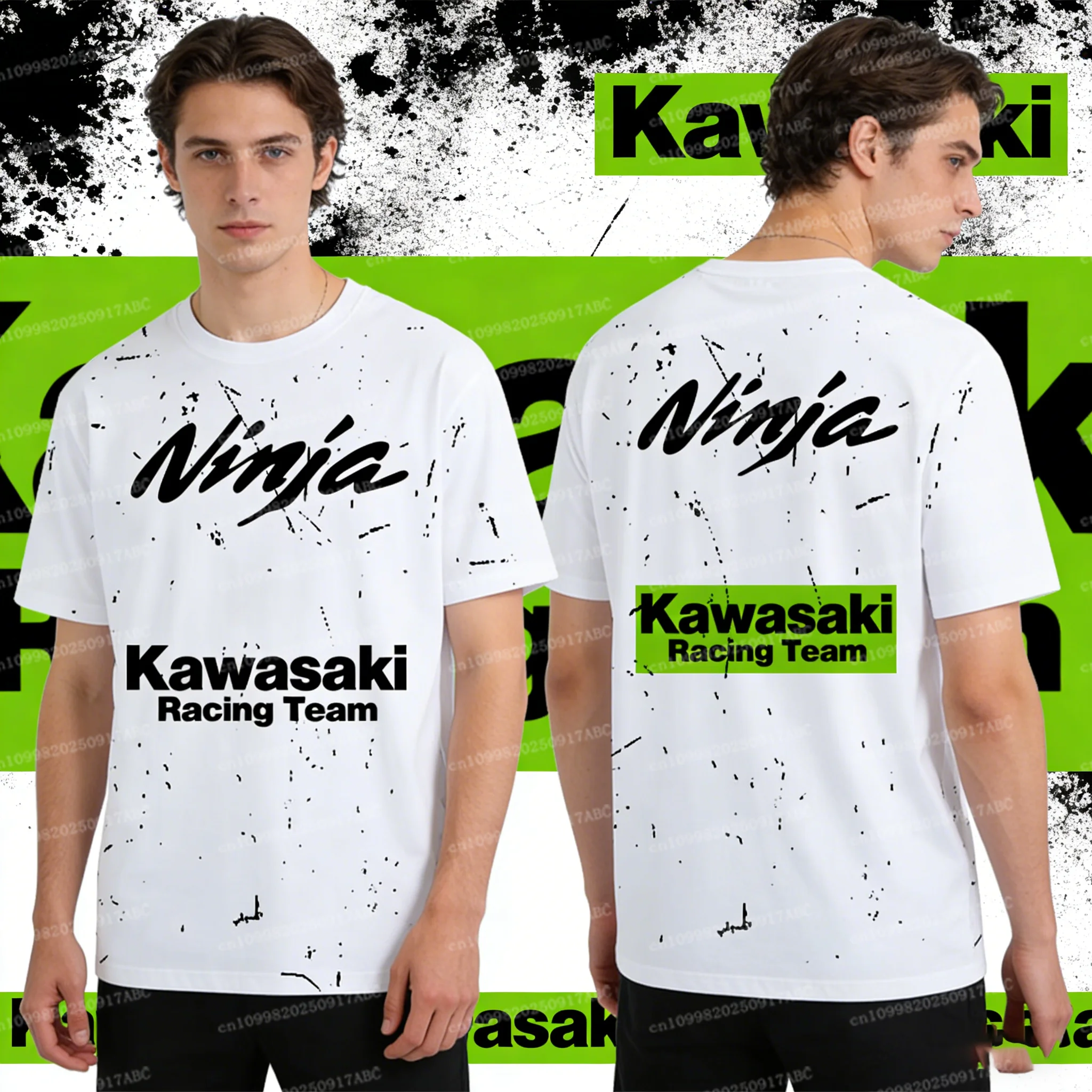 

（Kawasaki ）Men Tshirt Kawasaki Tshirt Motorcycle Short-sleeved T-Shirt For Men Women Racing Fans Cycling Half-sleeved Clothes
