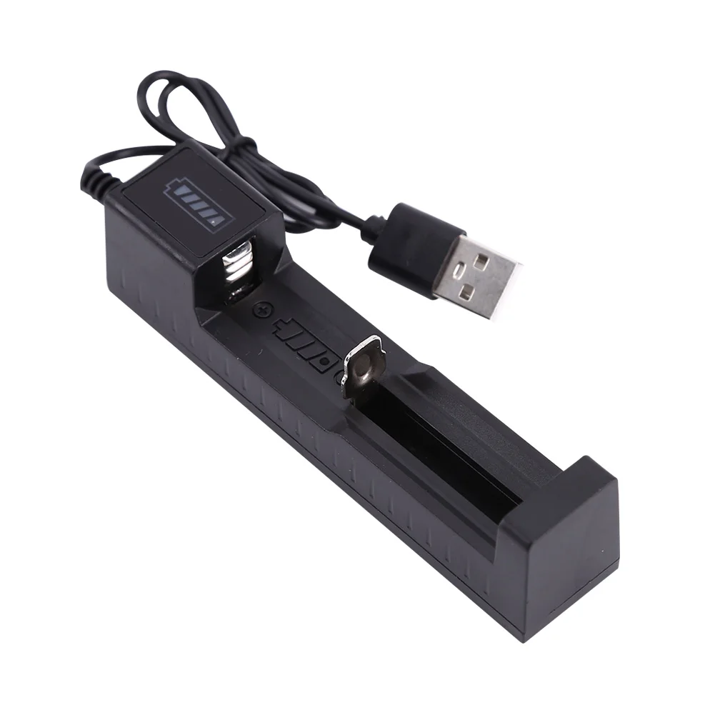 Universal USB Battery Charger Adapter 1 Slot Smart Charging for Rechargeable Batteries 18650 21700 22650 16340