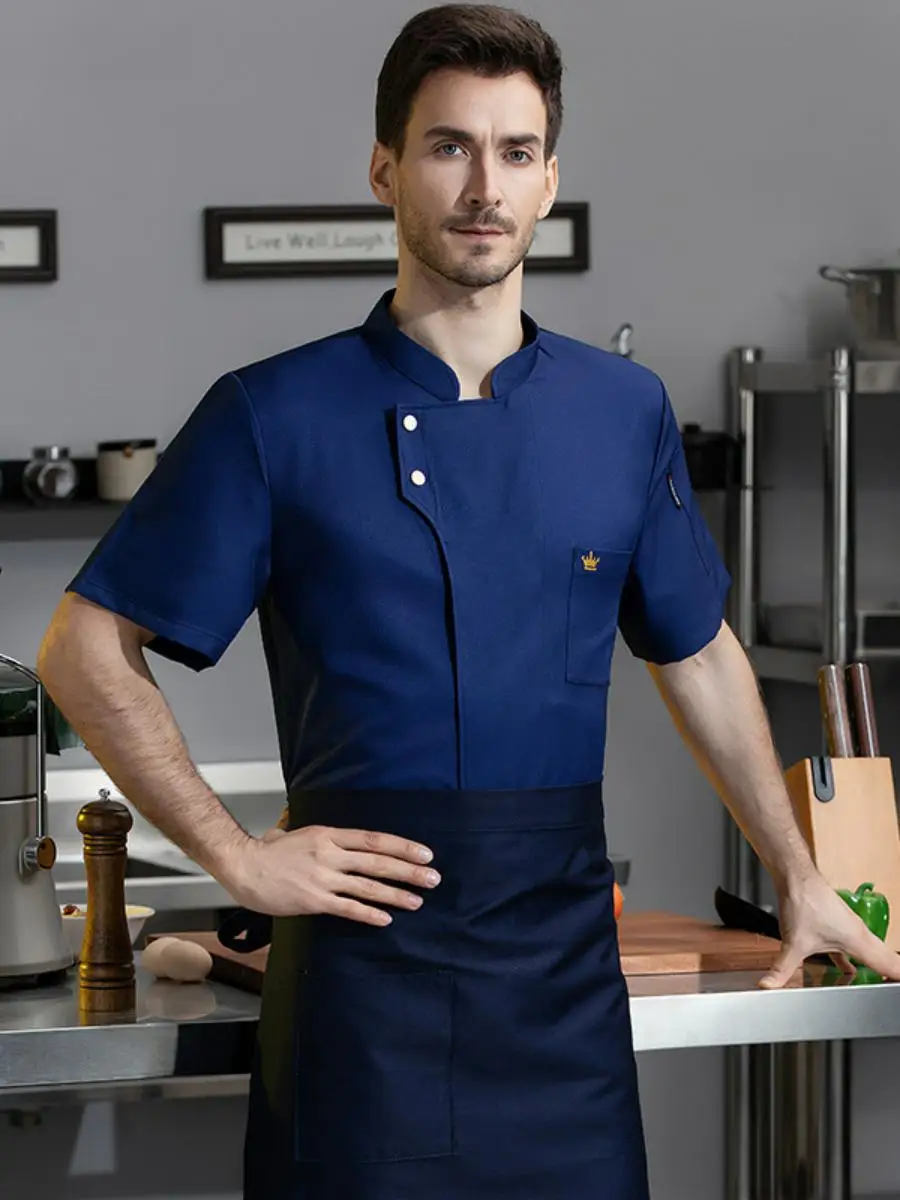 

Men's ort Sve Chef Work orms Moisture ng Restaurant Kitchen Bakery Chef Outfits M Fem Logo Cusizable