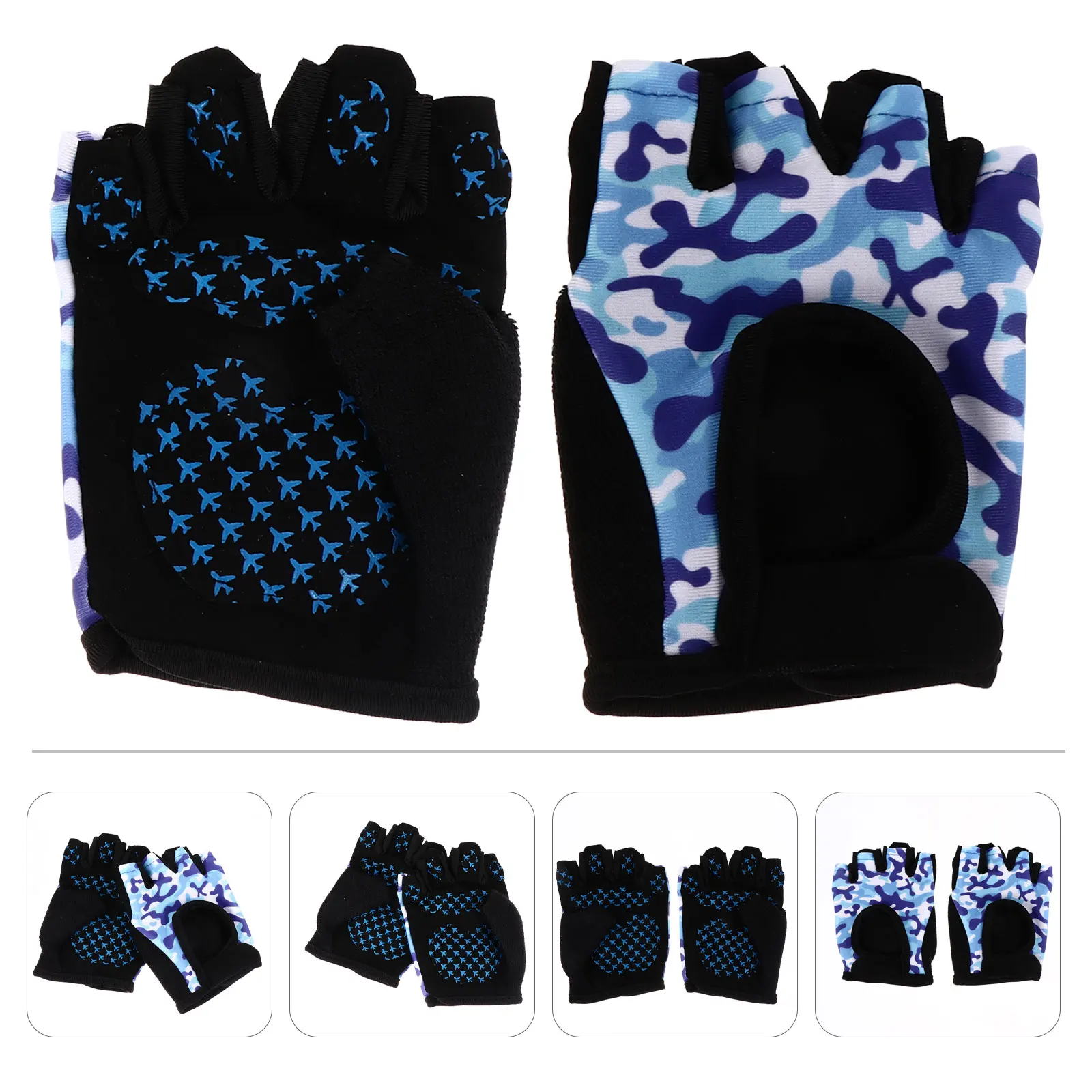 1Pair Youth Half Finger Gloves Thicken Design for Better Grip and Dexterity in Cycling Hiking and Driving Sports