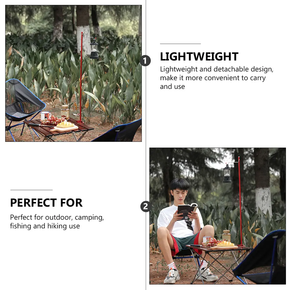 

1 set 1 Set Aluminum Alloy Light Stand Camping Lamp Pole Portable Foldable For Outdoor Hiking Picnic Supplies Accessories Red