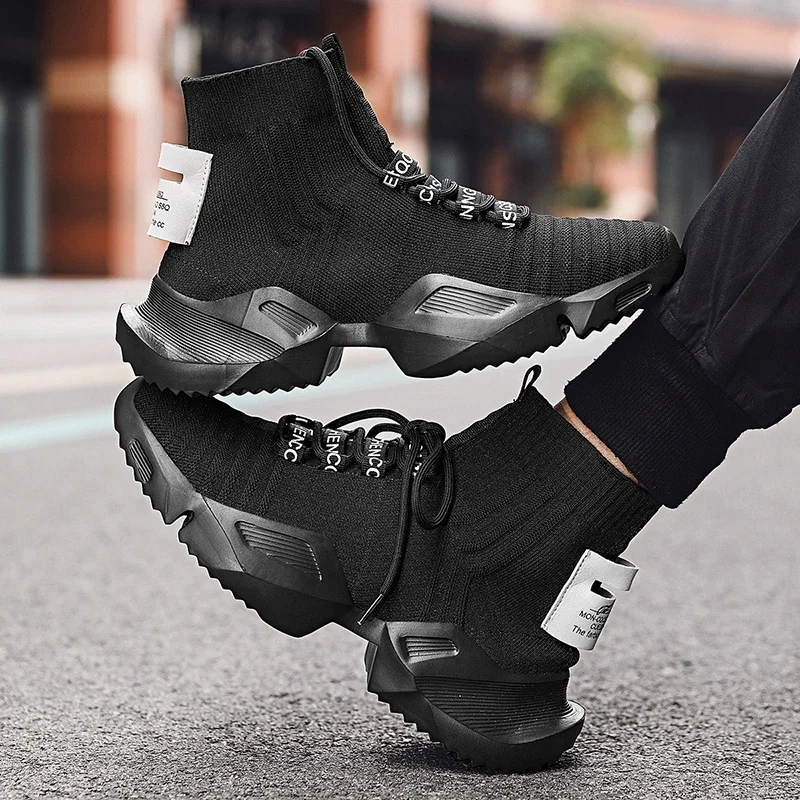 YRZL Herren High-Top-Mesh-Sneaker, leicht, atmungsaktiv, modisch, lässig, Wanderschuhe für Herren, bequeme Laufschuhe für Herren – Detail 12