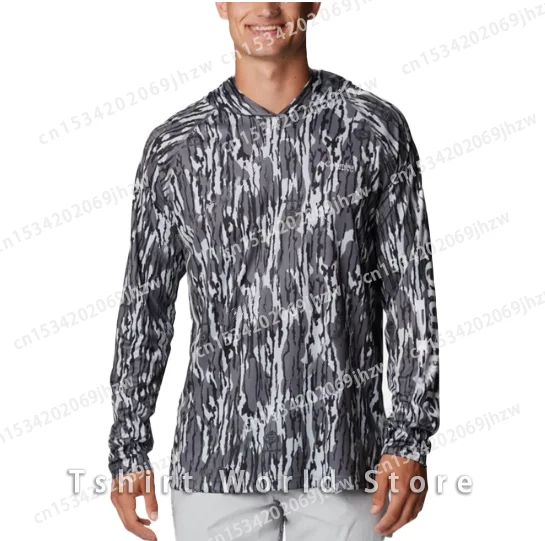 كولومبيا Pfg الصيد مقنعين قميص الشمس الأشعة فوق البنفسجية حماية الصيد ملابس الرجال UPF 50 + جيرسي في الهواء الطلق الصيف الصيد هوديي Ropa Pesca