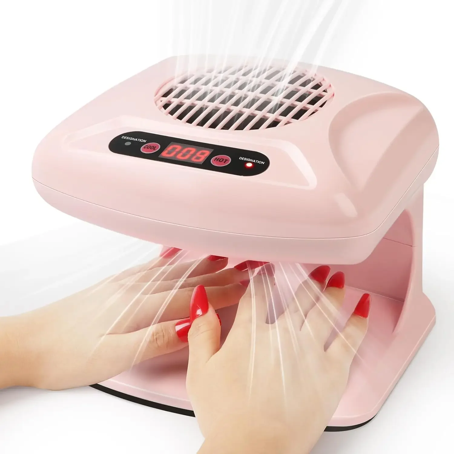 

300W Quick Dry Nail Dryer: Hot & Cold Air Fan for Polish Acrylic Dip Powder