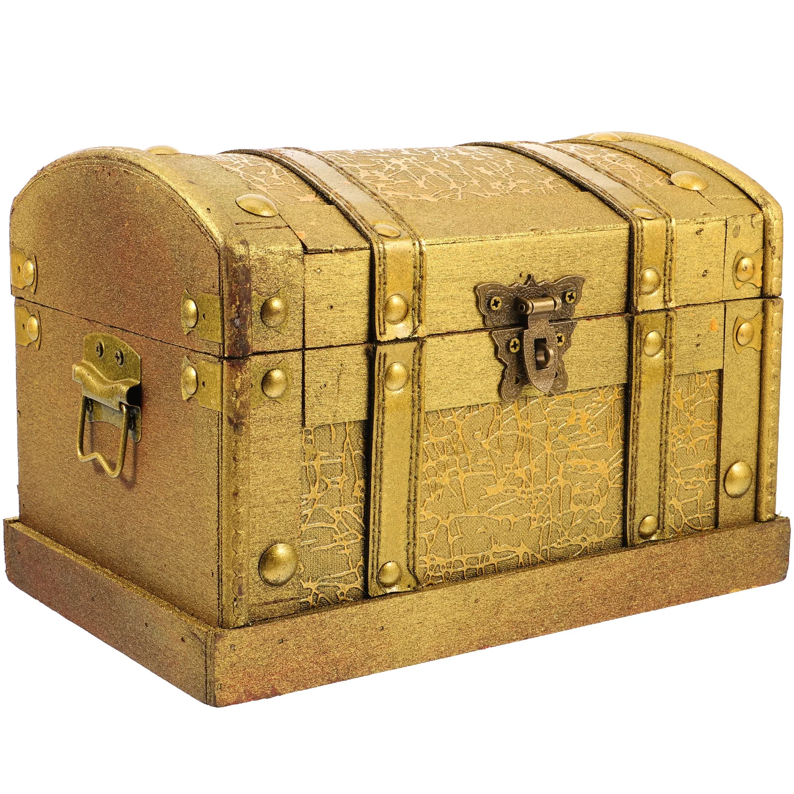 Caja del Tesoro de madera Vintage, tamaño pequeño, cerradura de estilo antiguo, organizador de almacenamiento de joyas, cofre de recuerdo coleccionable, caja de tronco de madera