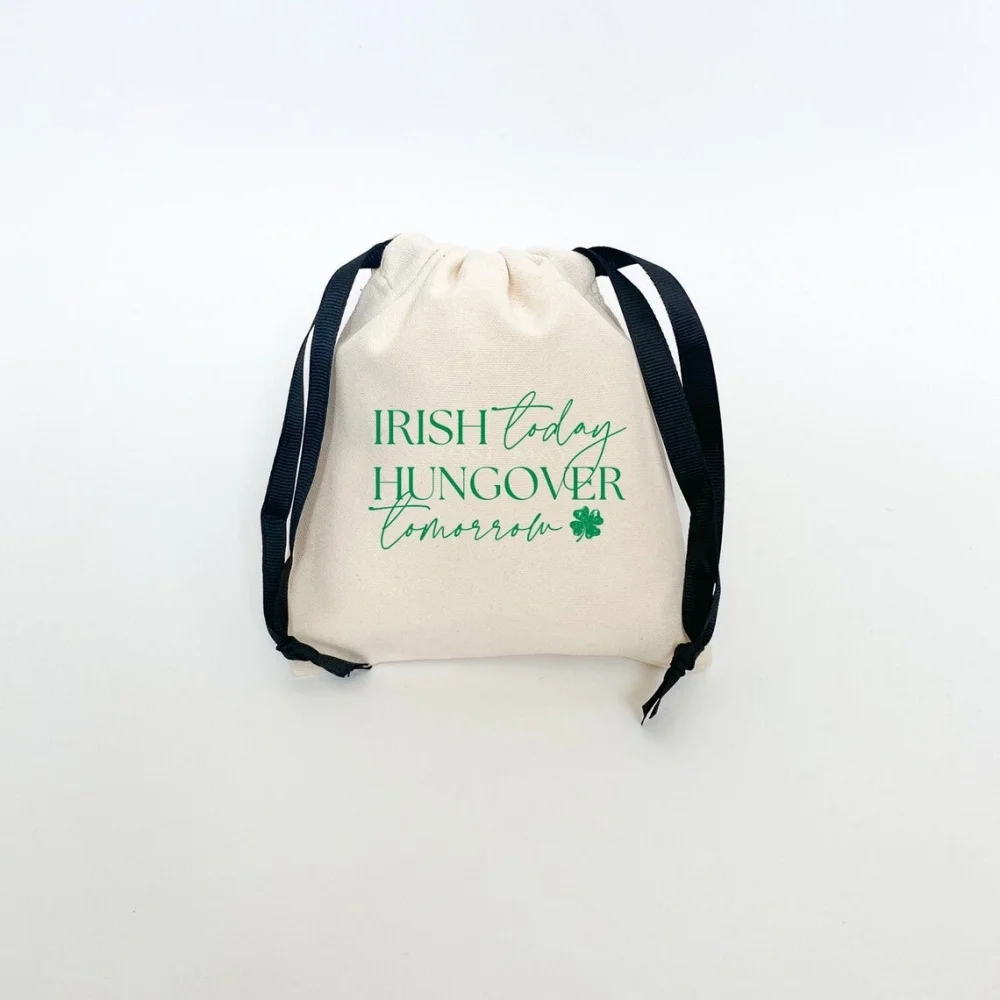 20 pcs Custom Irish Today Hungover Tomorrow,St. Patricks Party Favor Bag,Funny St. Patricks Party Decor,Clover Party Favor Bag