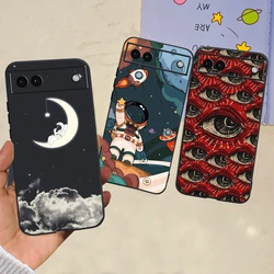 Phone Case For Google Pixel 6a Silicone Flowers Cat Coque For Google Pixel 6a 6 A Pixel6 Cover Protective Soft Transparent Cute