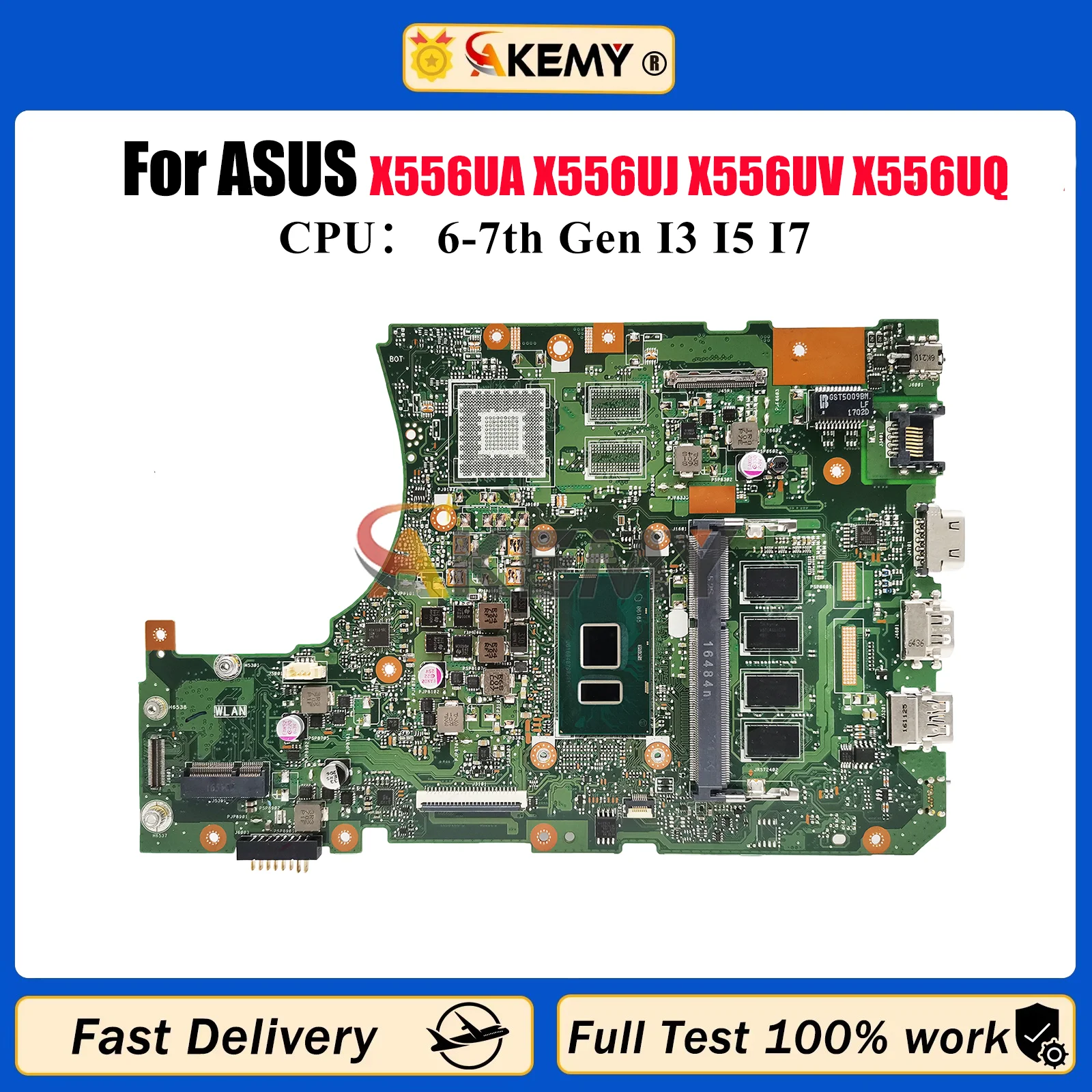 

X556UA Материнская плата для ноутбука ASUS X556U R558U FL5900U VM591U X556UJ X556UV X556UQ X556URK X556UQK X556UF Материнская плата I3 I5 I7 CPU