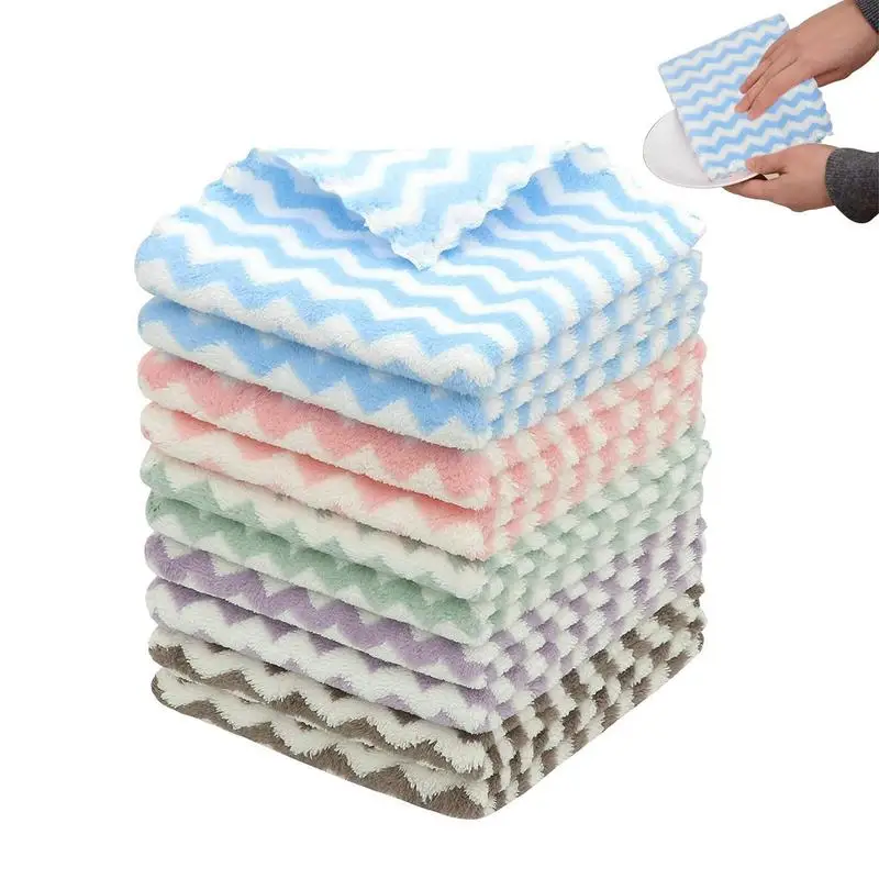 Cleaning Rags 10pcs Straseapoit Rags For Cleaning Multifunctional Colorful Reusable Microfiber Cleaning Rag For Bathroom