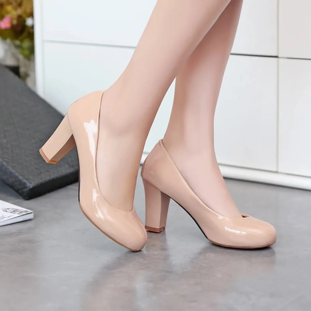 BLXQPYT Women\'s High Heels Pumps 2026 Fashion Big Size 31-47 Spring Autumn 4 Colors PU Leather Party Wedding Shoes 222-7