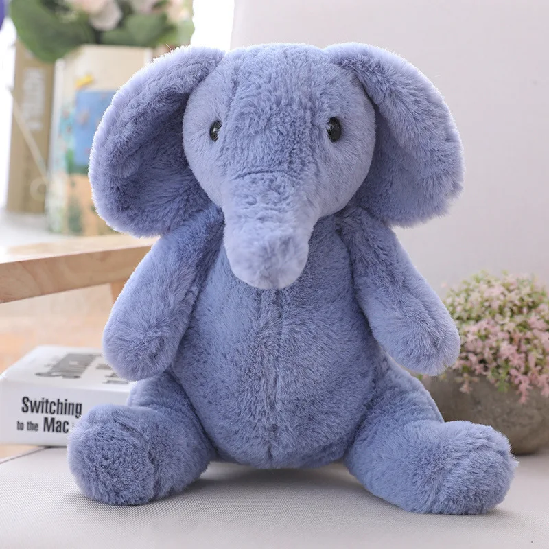 Lovely 25cm Soft Fluffy Hair Elephants Piggy Brown Bear Baby Cuddly Doll Panda Dinosaur Stuffed Cartoon Animals Kids Appease Toy