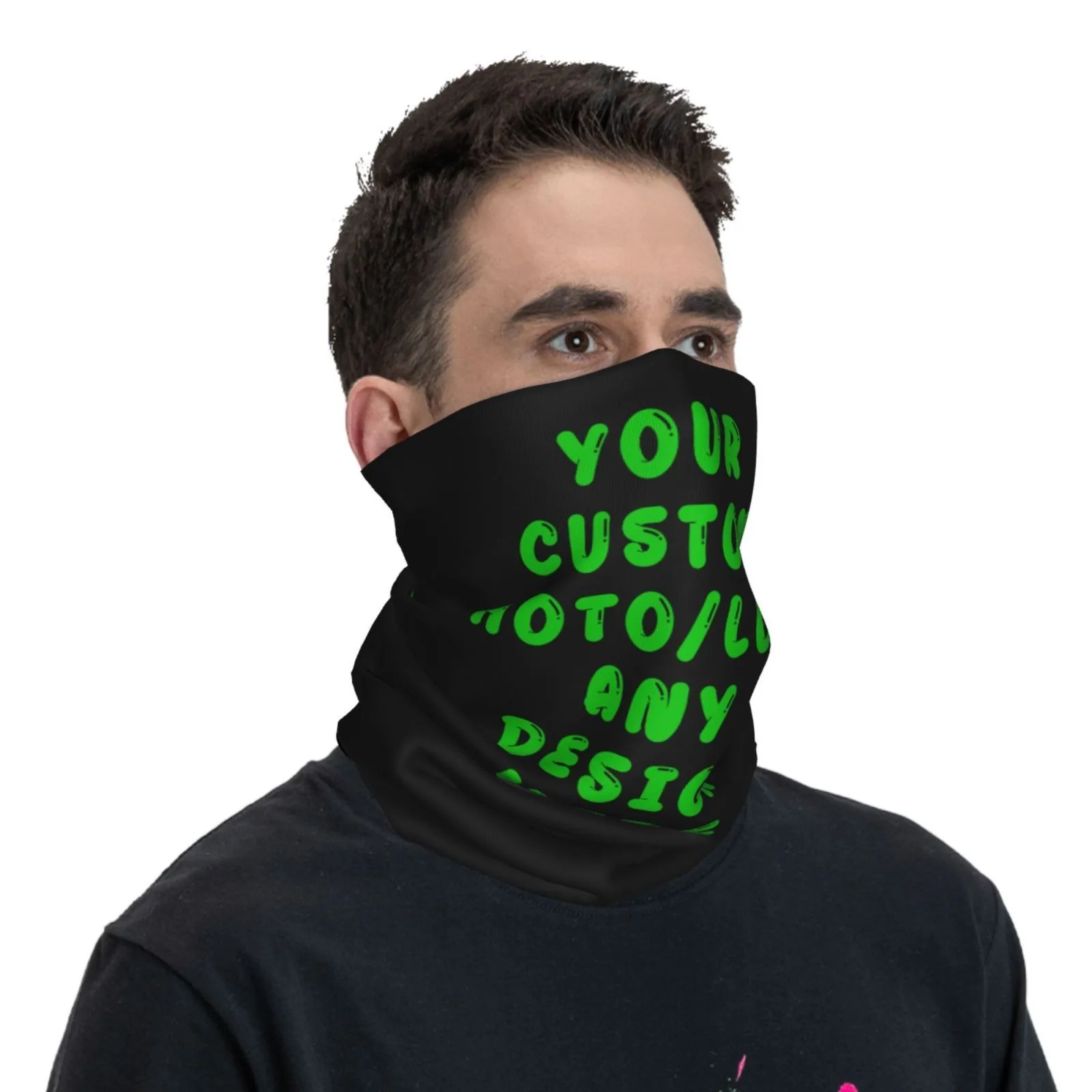 Custom Your Design Here Bandana Winter Neck Wrap Face Scarf for Hiking Personalized Customized Logo Printed Gaiter Headband