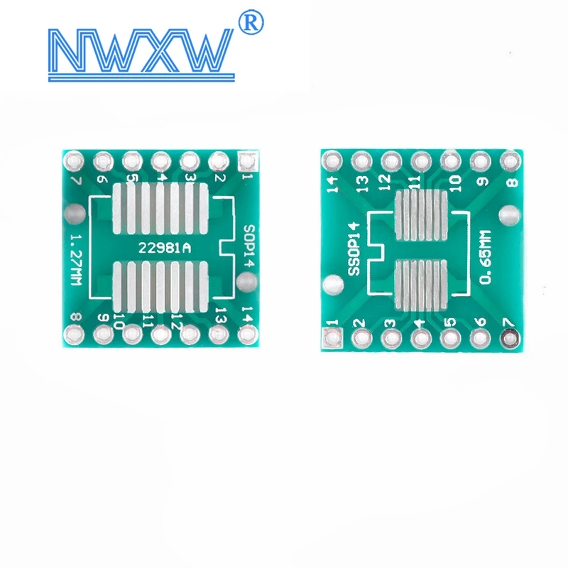 Picture 3: 10PCS TSSOP14 SSOP14 SOP-14 SOP14 to DIP14 PCB Transfer Board DIP Pin Board Pitch Adapter