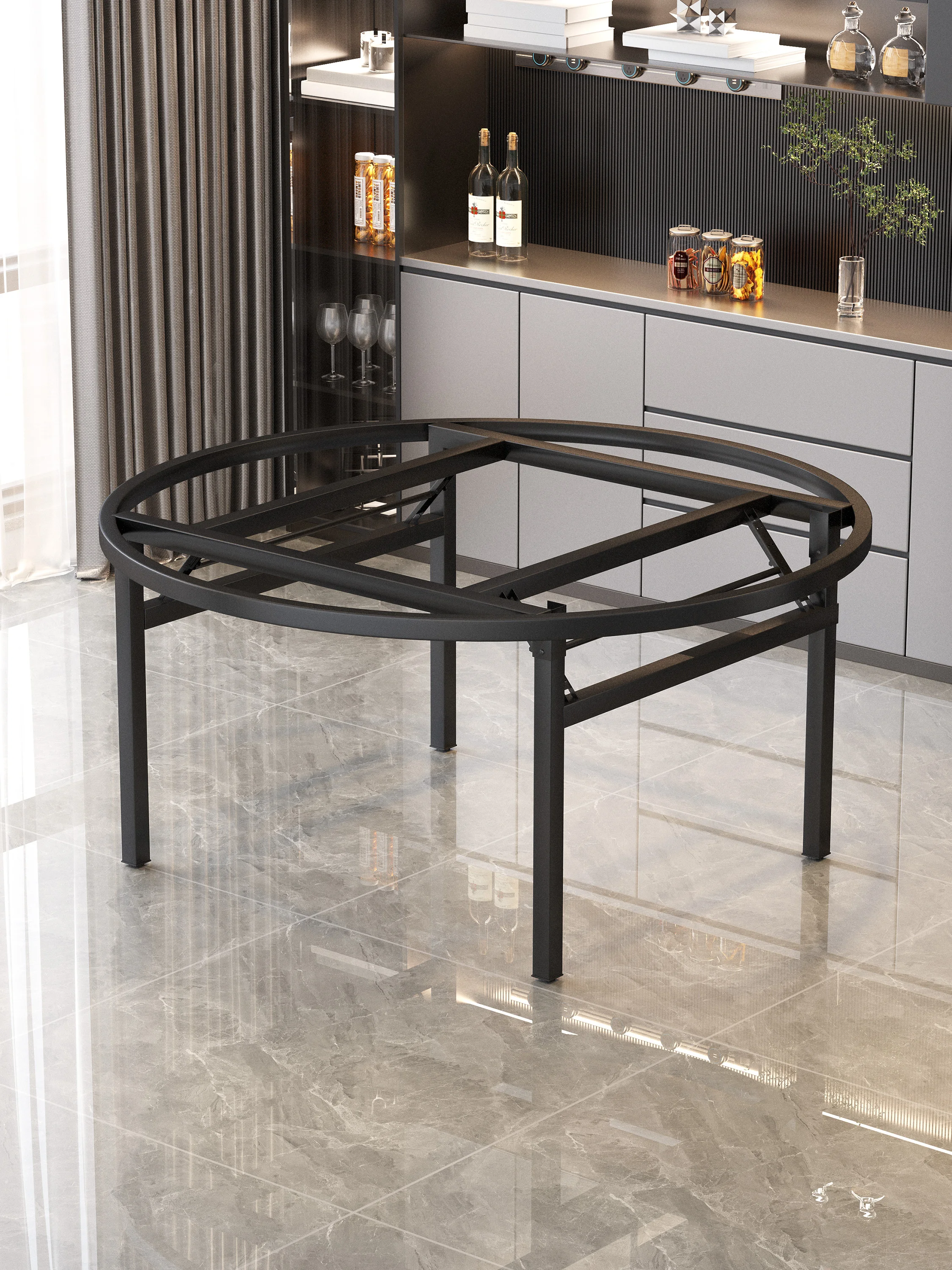 

Table leg bracket, foldable, portable, thickened wrought iron, camping, outdoor, hotel restaurant large round table base